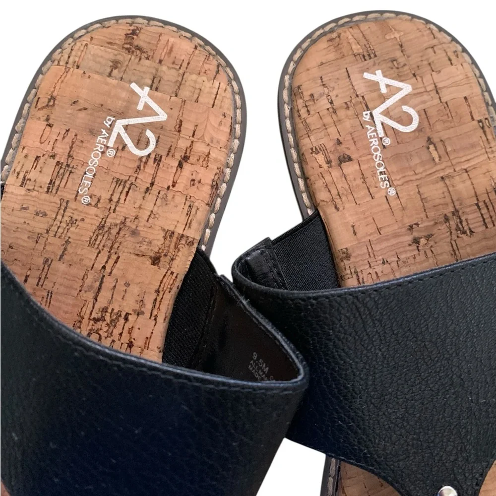 A2 by Aerosoles Cool Cat Thong Cork Sandal EUC! 9.5